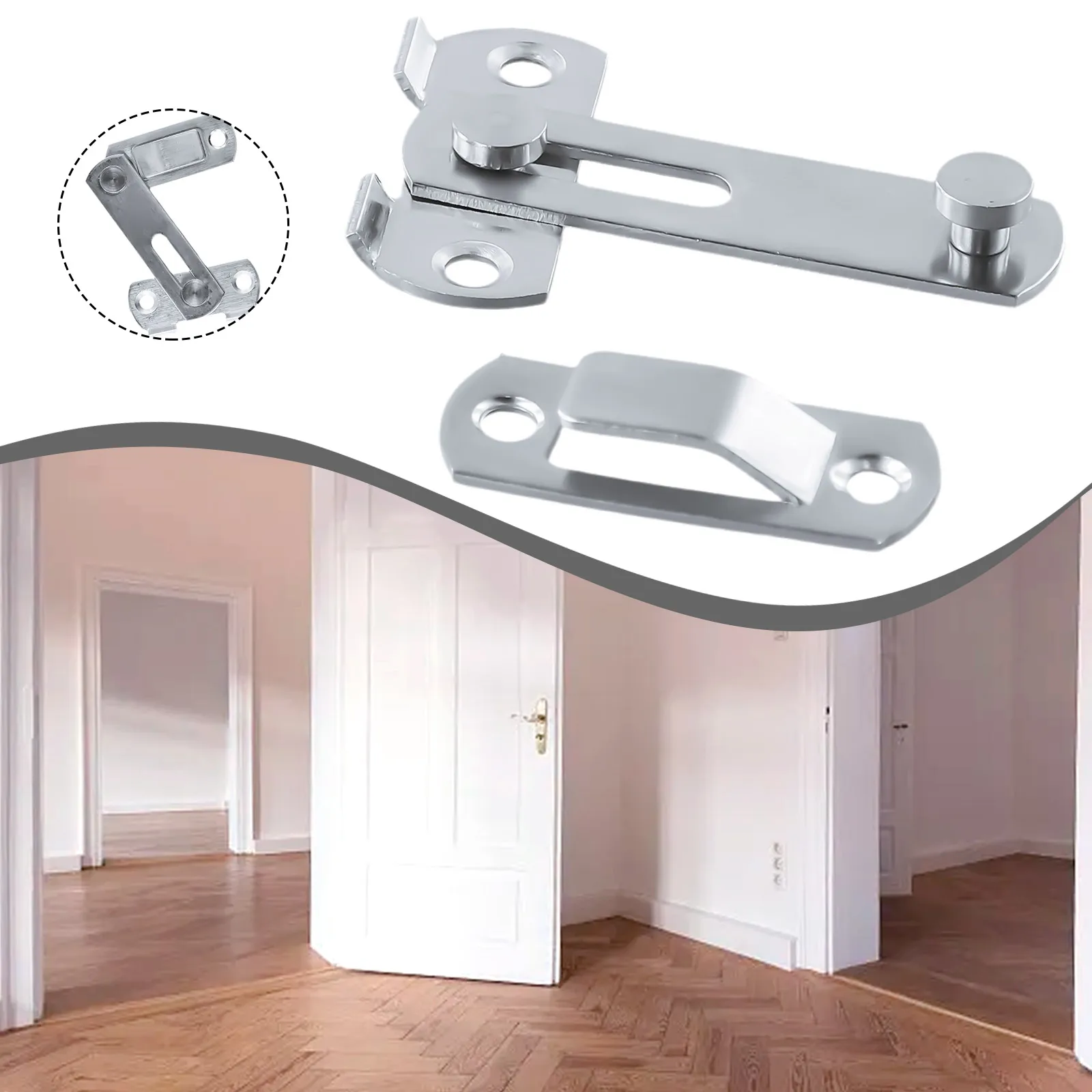 Description Picture 3 of itemStainless Steel Hasp Latch Lock Sliding Door Lock For Casement Cabinet Fitting For Sliding Door Simple Hardware Tool Box