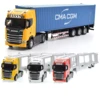 1:50 SCANIA Diecast Metal Model Toy Container truck Pull Back With Sound & Light Trailer Car Toys Xmas Gifts 3