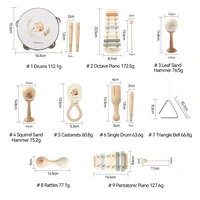 Wooden Montessori Musical Instruments for Baby, Xylophone, Rattle, Drum, Music Enlightenment, Educational Toys , Christmas Gift 6