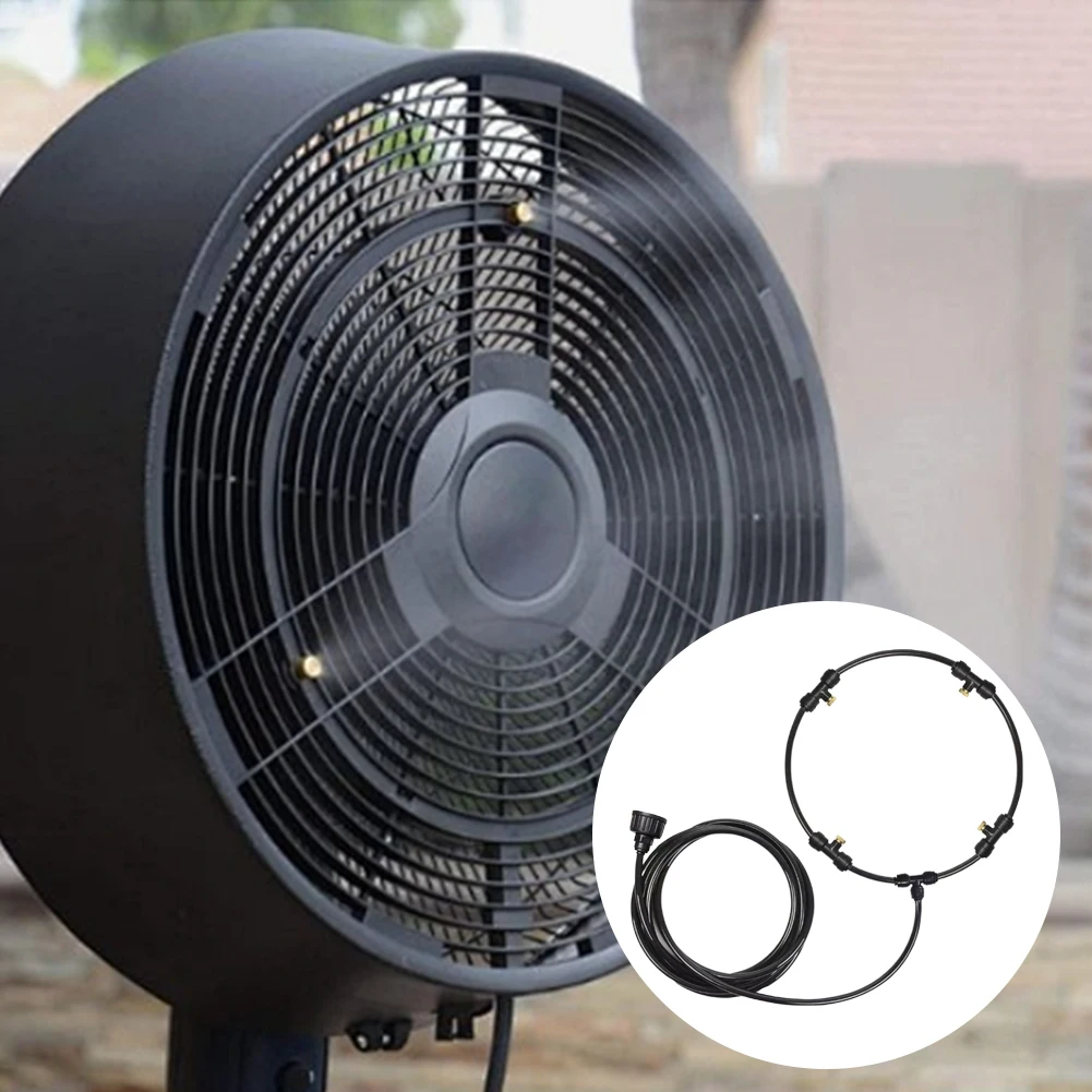 16 Inch Outdoor Fan Cooling Misting System Portable Spray Sprinkler Mist Kit Water Fog Sprayer Outdoor Garden Patio Nebulizer