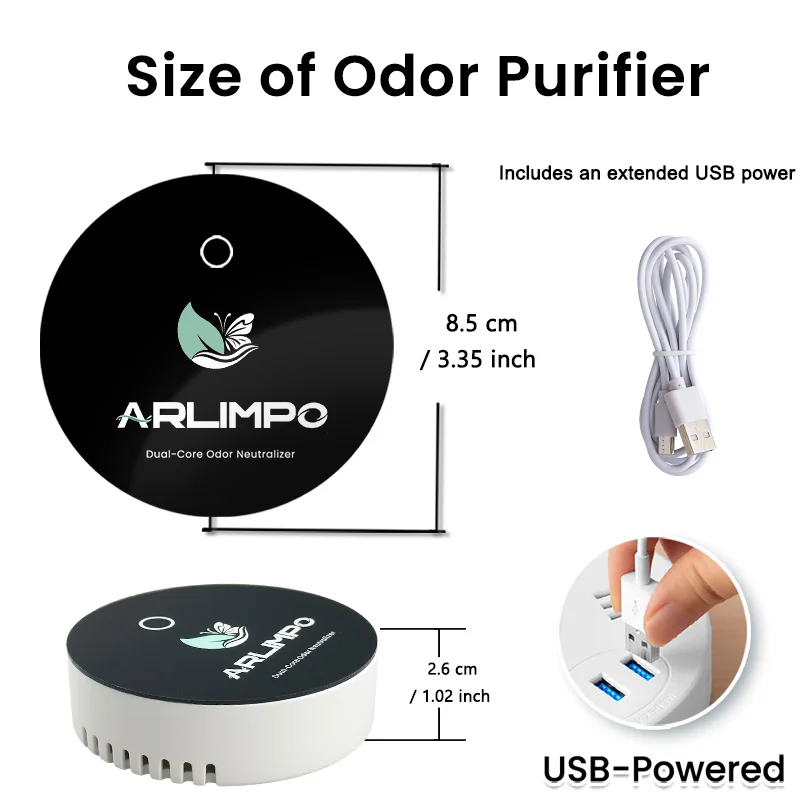 1PC Dual-Core Air Purifier, Wall-Mounted Odor Eliminator for Pet Homes, Smart Odor-Chip Technology 2