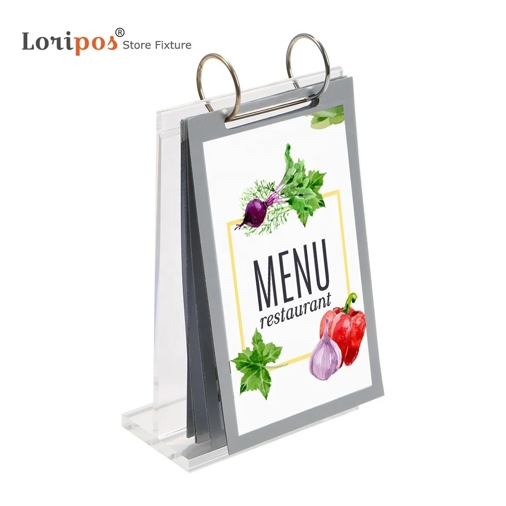 Acrylic Double-sided Page Display Drinks Menu Table Album Desk Sign Restaurant Hotel Label Holder Photo Stand