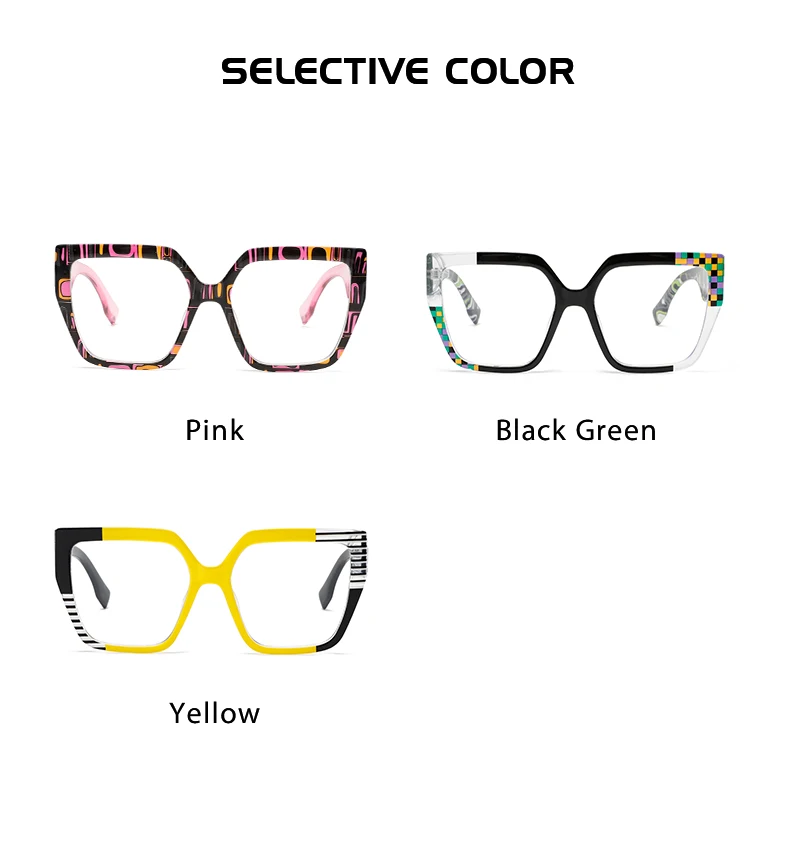Klassischer gestreifter Cat-Eye-Quadratrahmen für Damen, strukturierter Anti-Blaulicht-Brillenrahmen, dekorative Damenbrille im Bohemian-Stil für Pendler und Streetstyle, geeignet für Büro, Computer und Gaming. – Detail 8
