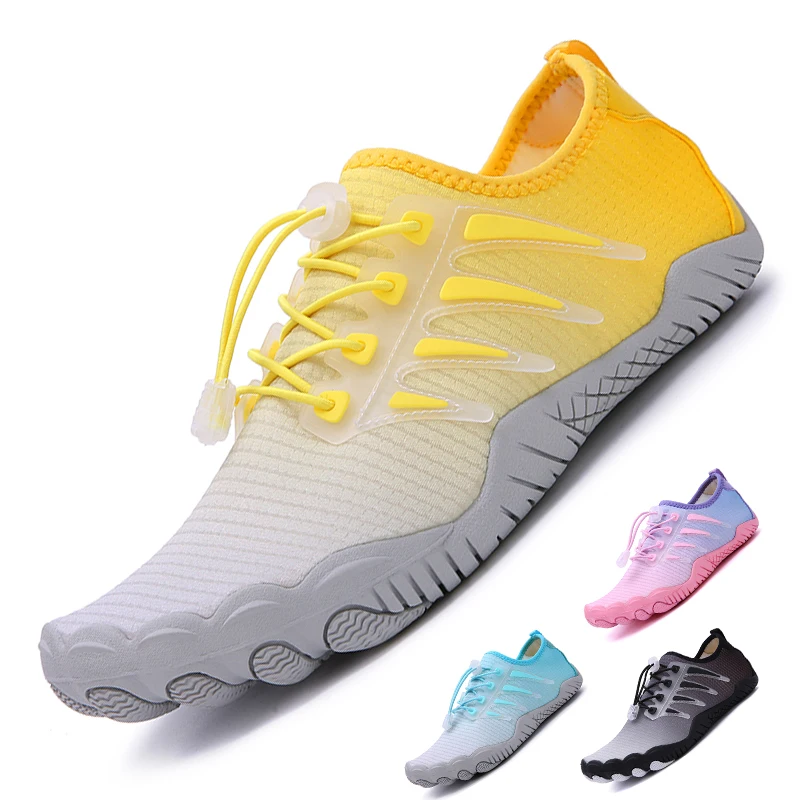 35-46 Anti-Slip Unisex Outdoor Beach Game Sneakers Men Indoor Squat Fitness Shoes Women Yoga Shoes Couple Vacation Wading Shoes fed indoor abdominal wheel beginner fitness equipment non slip handle by xiaomi youpin red