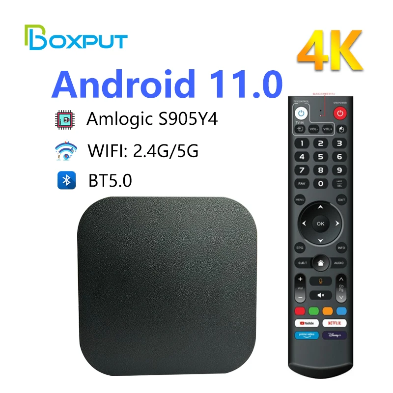 BOXPUT iATV Q8 Mini Smart TV Box BT5.0 Quad-Core 4K HDR 100M 32G Android 11 2.4G/5G WIFI Amlogic S905Y4 Set top box Media Player