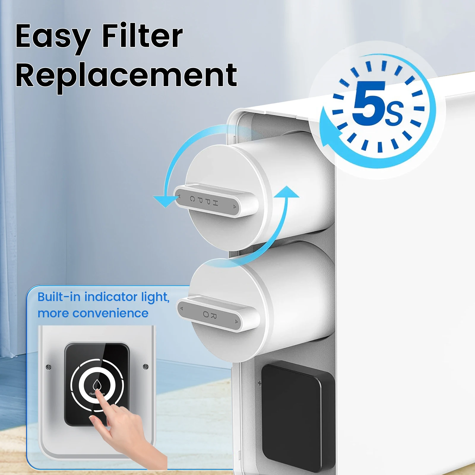 Reverse Osmosis System,Alkaline PH Mineralization RO Water Filtration System,7-Stage Tankless Under Sink Water Filter,600GPD