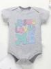 Bodysuit Jesus Loves Me Print Baby Boy Girl Short Sleeve Jumpsuit Newborn Toddler Infant Cute Rompers Child Onesie 3