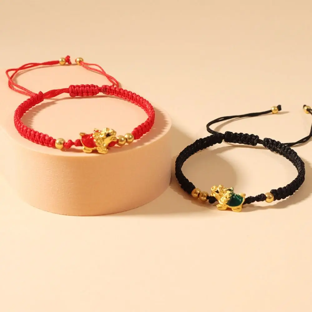 Dragon Year Bracciale Zodiac Dragon Turtle Lucky Dragon Capodanno Ciondolo In Giada Braccialetto In Corda Rossa Accessori Per Gioielli Regalo Festivo