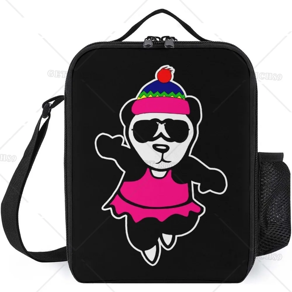 

Dancing Panda Reusable Lunch Bag Insulated Cooler Tote Box Handbag with Shoulder Strap for Women Men Kids Work Picnic Hiking