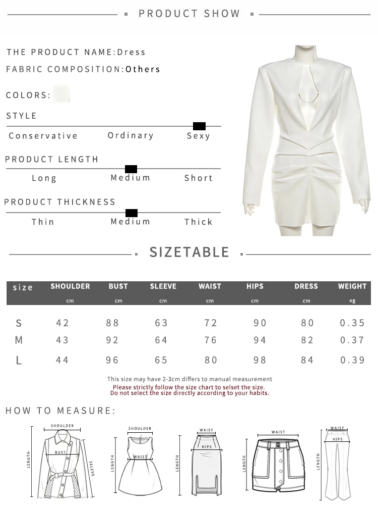 Nibber Metallkettenkleid für Damen, V-Ausschnitt, Falten, langärmelig, solide, Büro-Stil, modisch, elegant, Straße, schlicht, klassisch, figurbetont – Detail 1