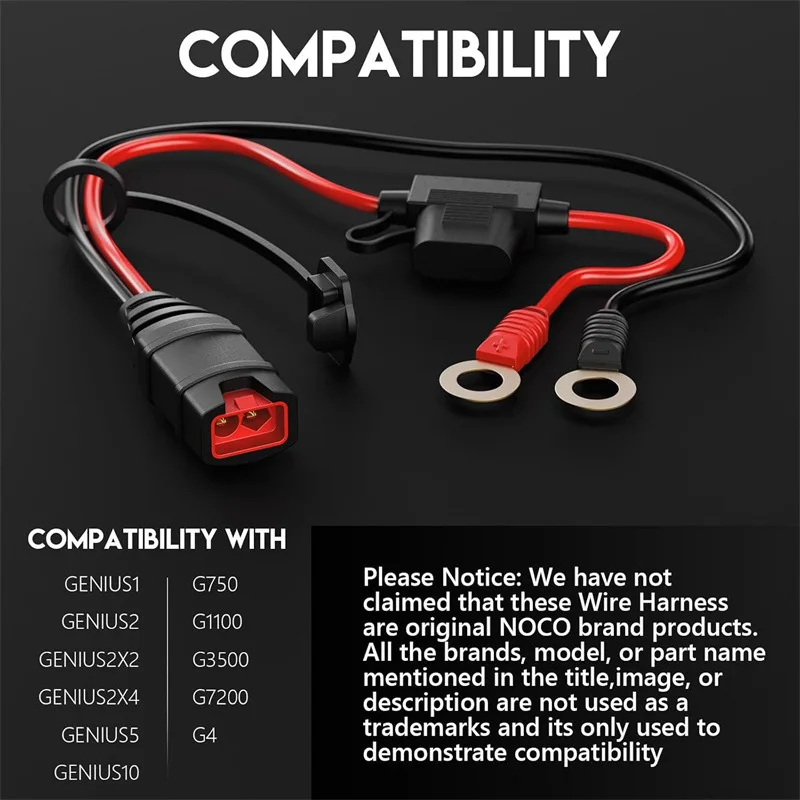 1/2 Stück M10/M6 Silikon-Kabelstecker Schnellladeanschluss für NOCO GC008 X-Connect Kabel Ösenklemmen-Anschluss – Detail 5