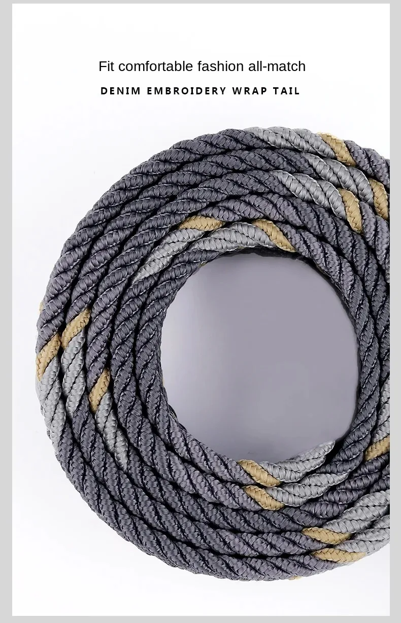 Men Belt Canvas Woven Belt Any-elastic Stretch Belt For Boys Young Versatile Pants Jeans Pin-buttoned Fashion Belt
