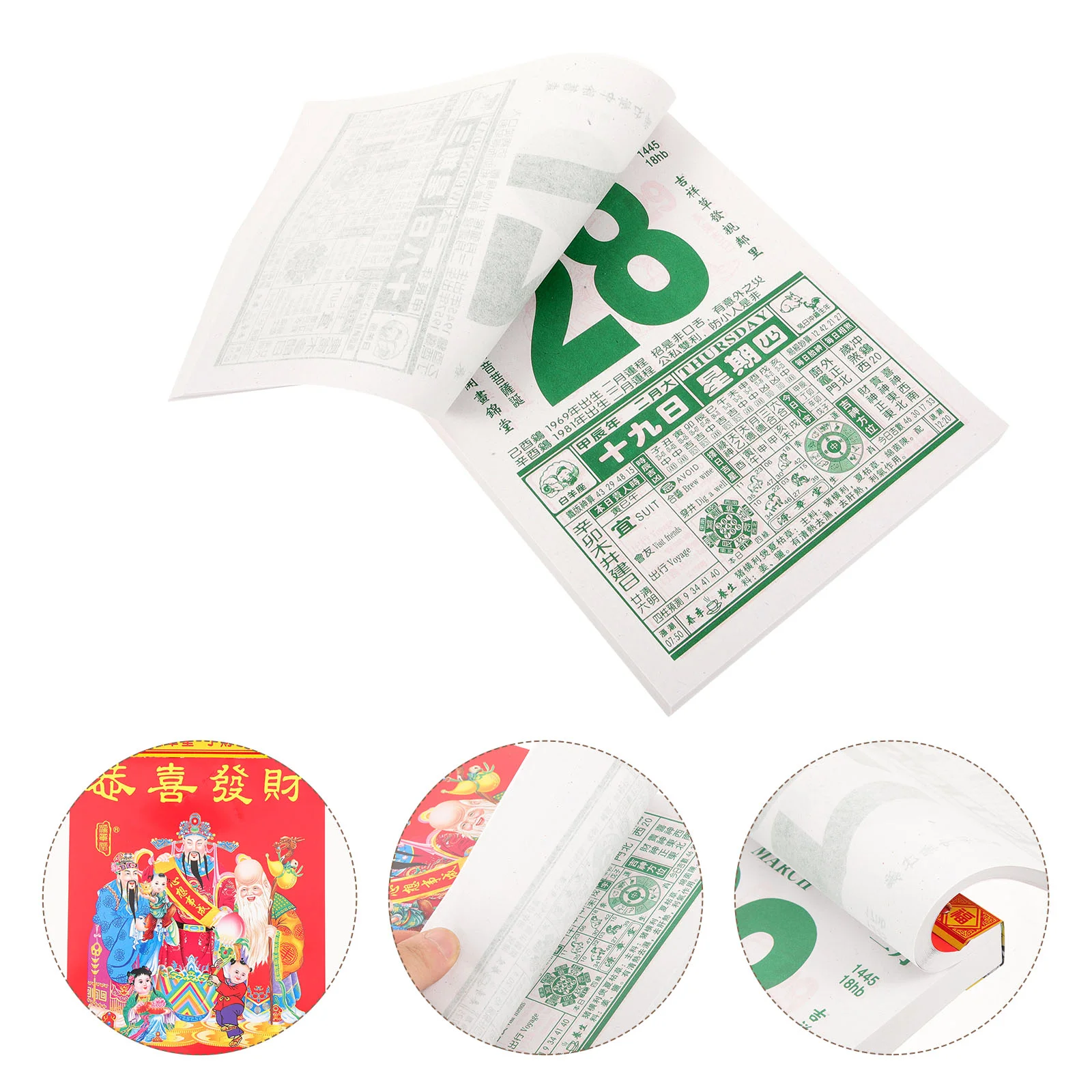

Vertical Old Birthday Decoration for Girl Dragon Year Calendar Paper of