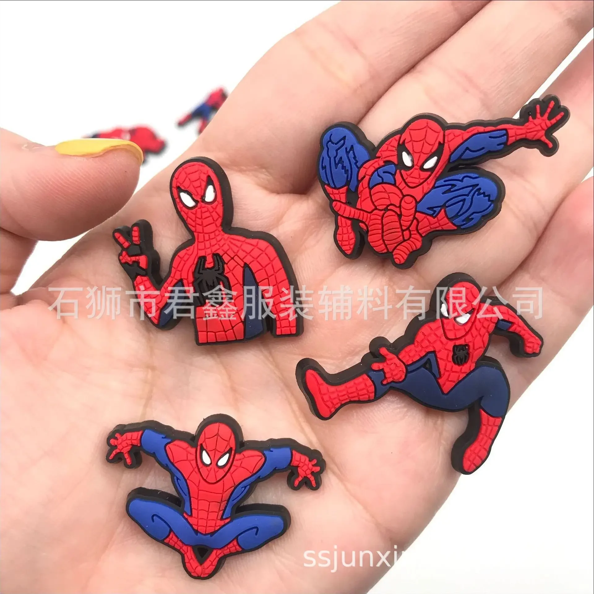 Spiderman PVC DIY Shoe Crocx Decorations Charms Accessories Slippers Decoration Buckle Kid Boy Gifts 1pcs shoe charms
