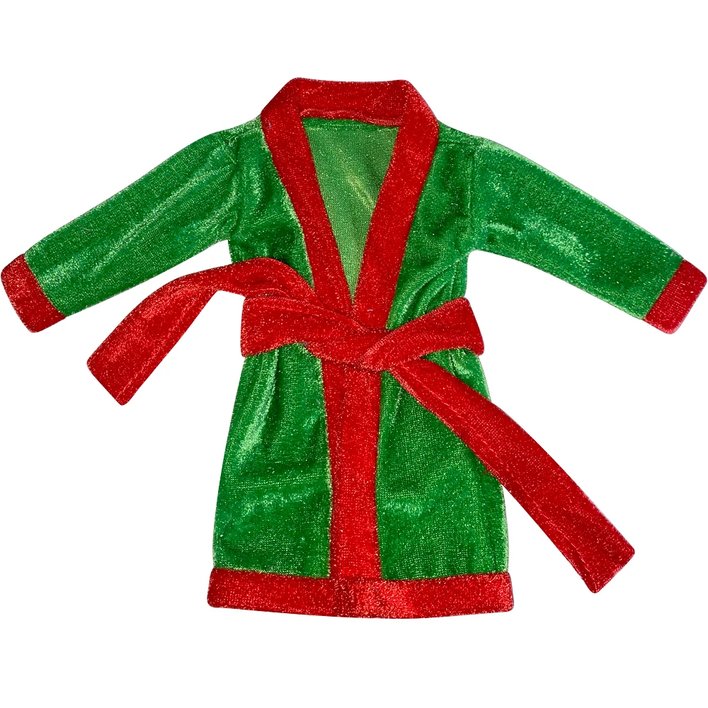 Festive Christmas Doll Pajamas and Night Robe Set - Holiday Accessories and Bathrobe Gift Set
