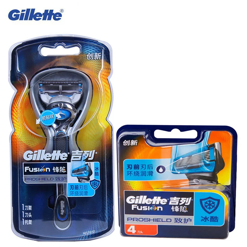 Lame Per Rasoio Flexball Originale Gillette Fusion Proshield Per Uomo Rasoio Da Barba Lame Per Rasoio Con Fattore Di Raffreddamento 1 Manico 5 Lame