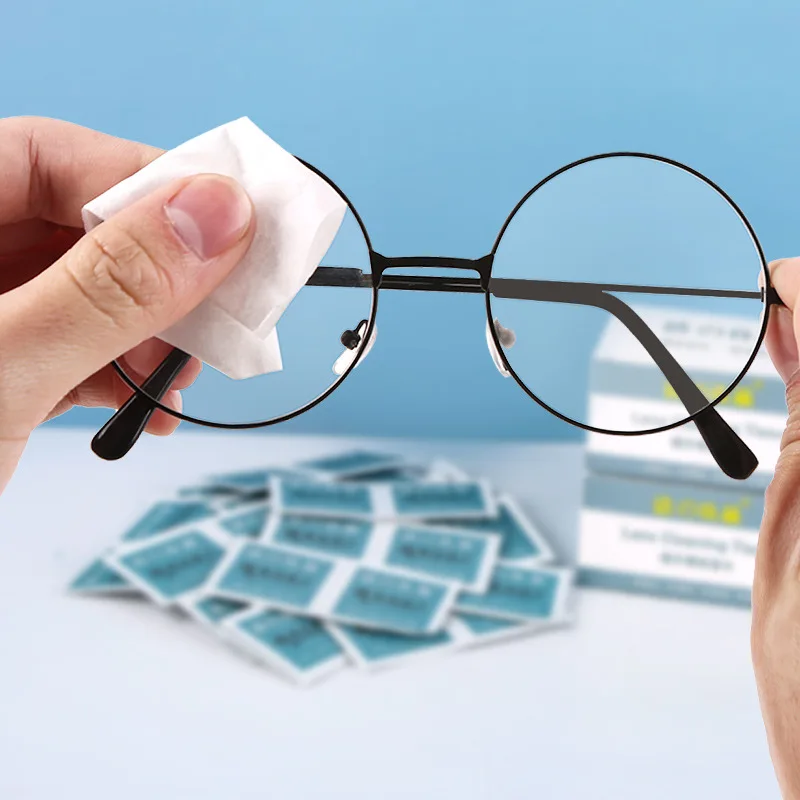 Glasses Cleaning Wipes 100Pc/Box Wipe Glasses Disposable Cleaning Paper Wipe Mobile Phone Screen Cloth Lens Paper