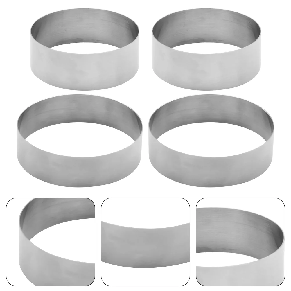 

4 Pcs Mousse Ring Cake Baking Mold Stainless Steel Cake Ring Cake Biscuit Making Mold