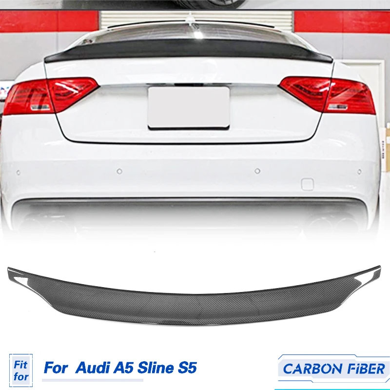 

Car Rear Trunk Spoiler Wing For Audi A5 Sline S5 Coupe 2009-2016 Not for RS5 Carbon Fiber Rear Trunk Boot Lip Wing Spoiler