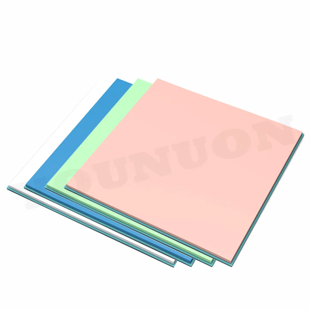 냉각 전도성 실리콘 열 패드 조합, 블루 화이트 그린, 100x100x0.5mm, 1mm, 1.5mm, 2mm, 2.5mm, 3mm, 4mm, 5mm, 8 개