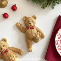 Cute Bear Resin Hook Wall Hanging  Retro Ins Style Blogger Bear Festival Gift Decorative Resin Ornament 2