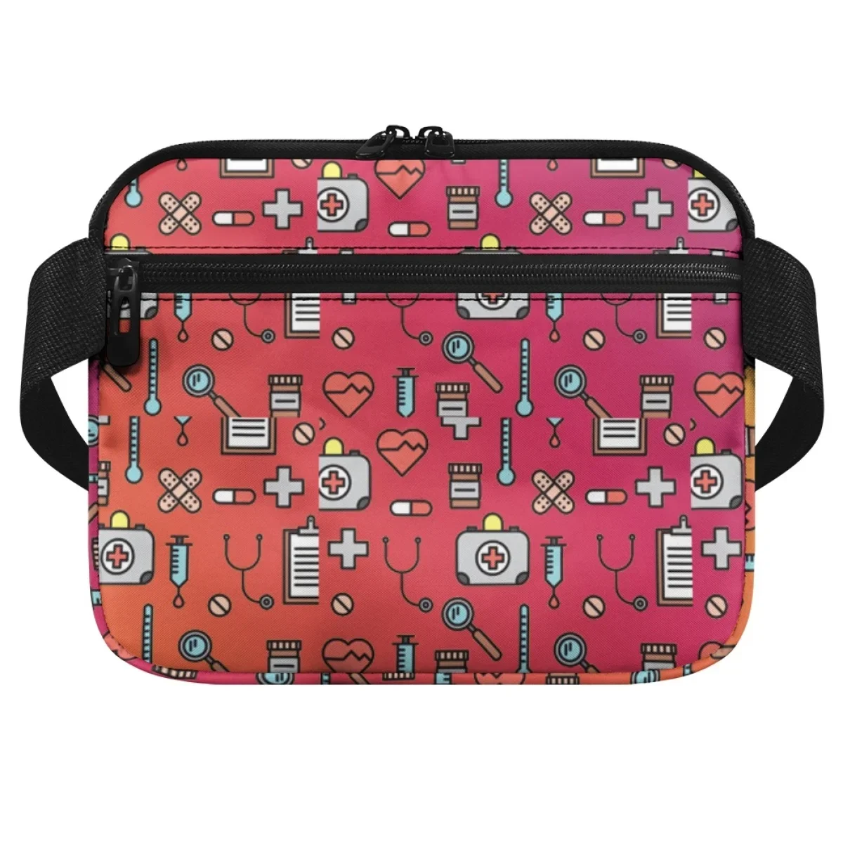 Fanny Packs for Women Medical Nurse Print Multi-Pockets Portable Utility Belt Bags Female Fashion Student Dentist Tool Pouch New