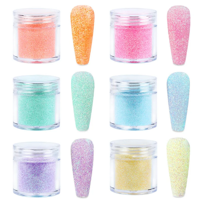 

10ML/bottle Shiny Summer Candy Nails Art Powder Super Slender Manicure Powder For Press On Nails Decorations Accessories DIY