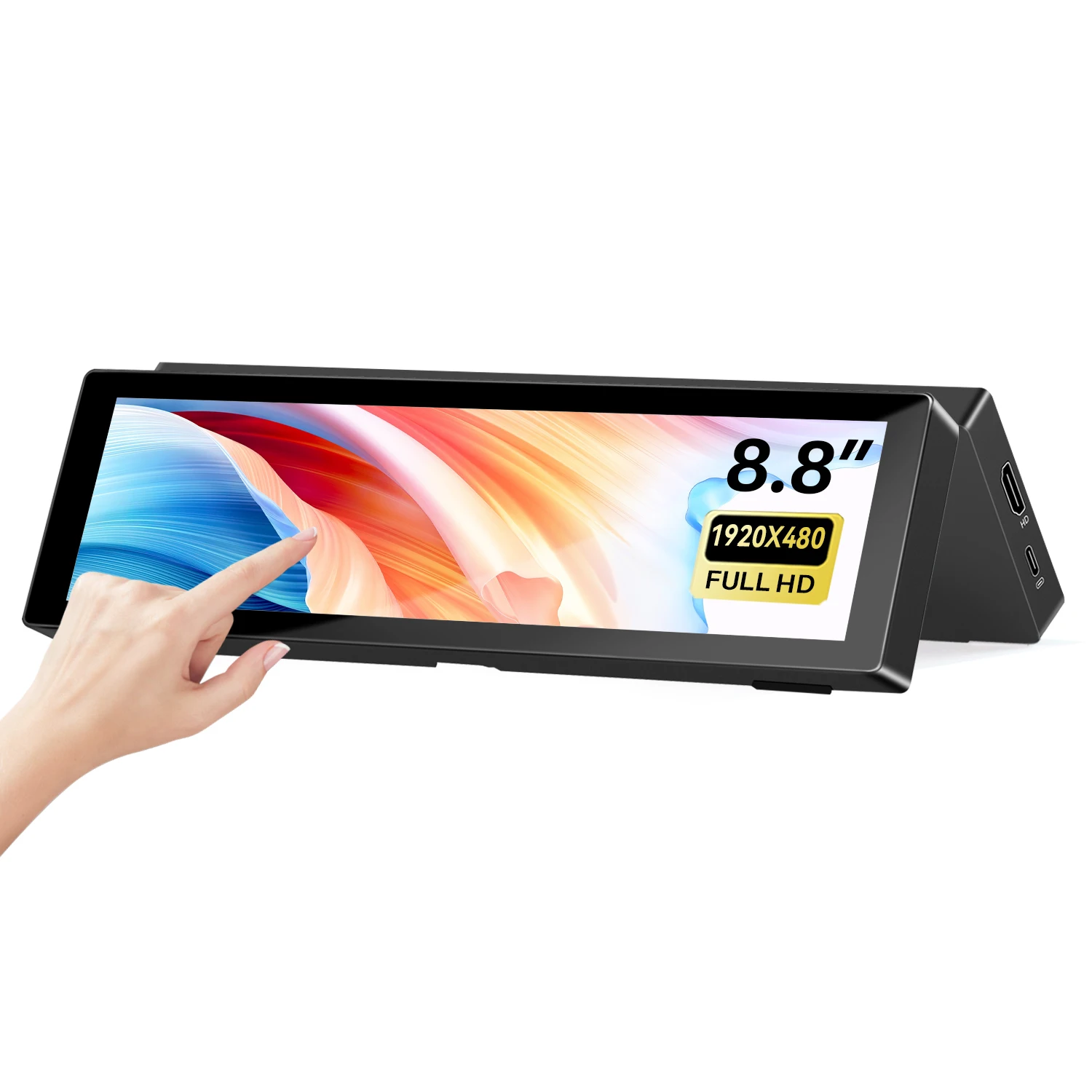 8.8인치 섀시 보조 화면 1920*480 스탠드 포함 길쭉한 LCD 터치스크린 AIDA64 터치 버전