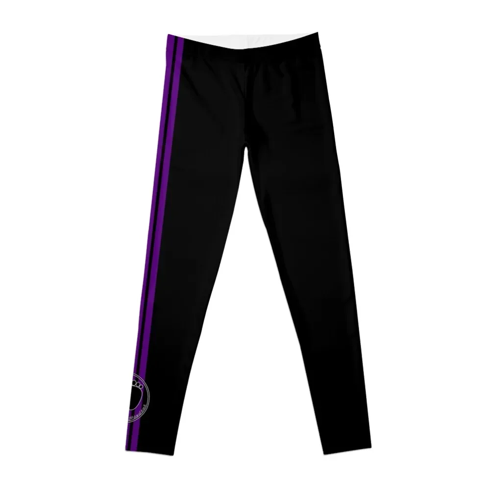 Abbigliamento Sportivo Di Piedini Leggings Neri E Viola Leggings Per Il Fitness Per Fitness Fitness Donna Leggings Da Donna