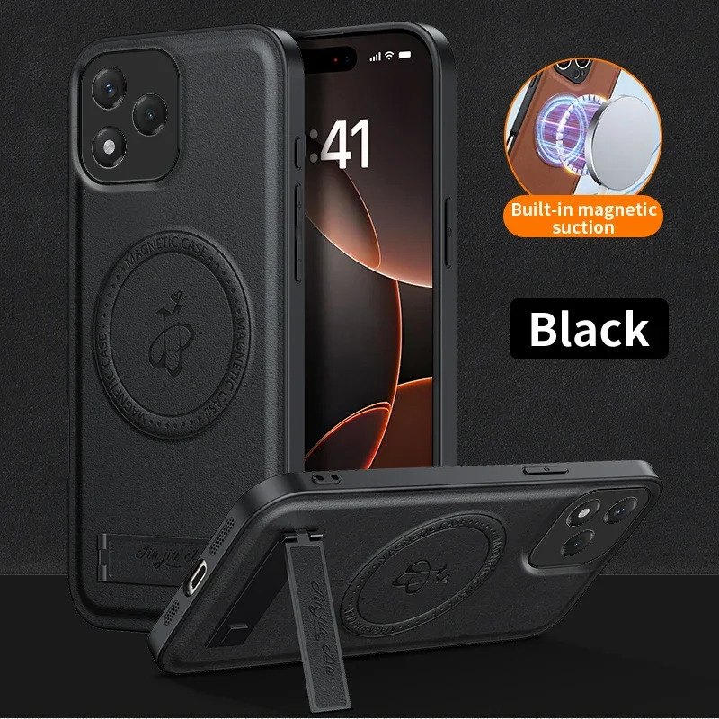Leather MagSafe Slotted Stand Case with Wireless Charging