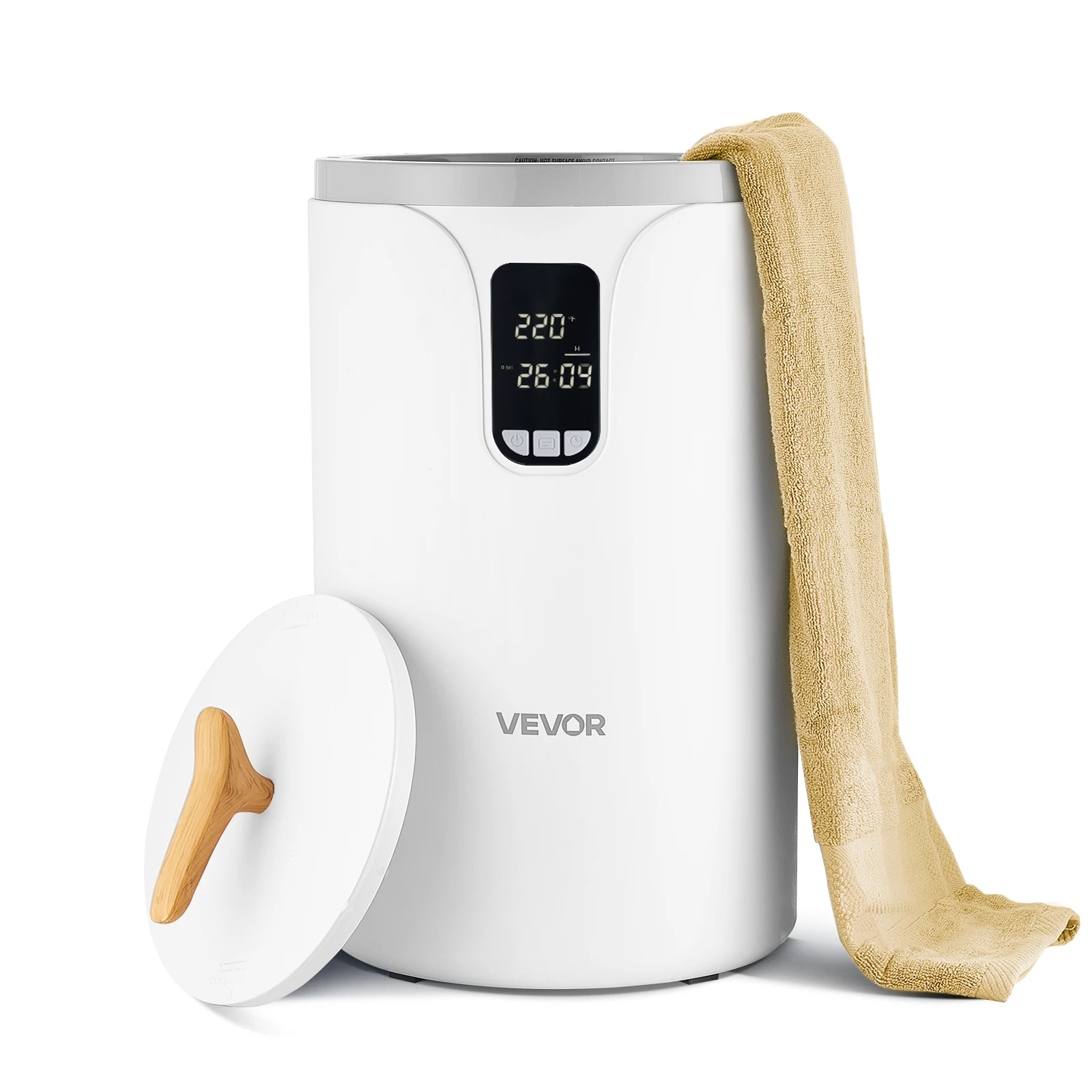 Electric Towel Warmer Bucket with LED Light and Timer