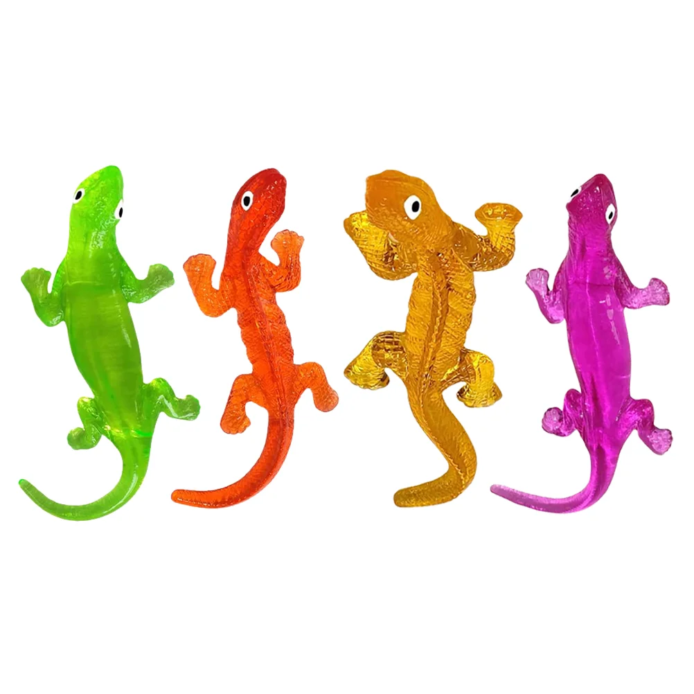 

4pcs Stretchy Sticky Props Stretchable Lizard Props Squishy Party Favors Random Style