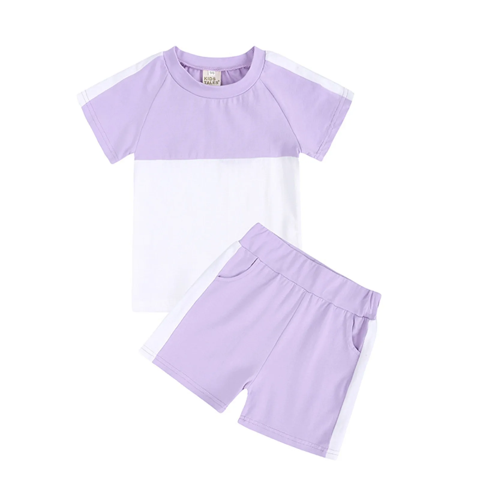 Toddler Kids Infant Baby Unisex Summer Tshirt Shorts Soft Patchwork Cotton 2PC Girls Top And Pants Set Baby Stuff for Girls