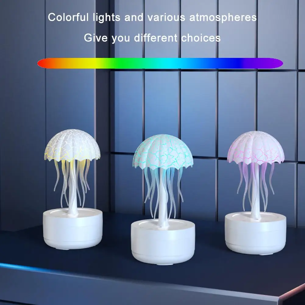 Jellyfish Humidifier Jellyfish Dance Aromatherapy Essential Oil Diffusers with RGB Colorful Night Light Desk Decoration 300ml