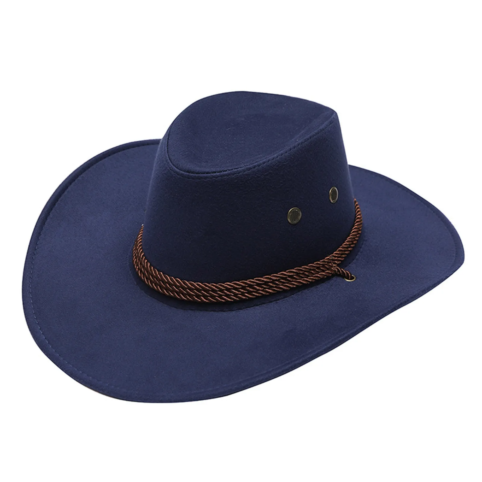 Men Travel Sun Visor Wide Brim Casual Horse Riding Western Cowboy Hat Cap Summer