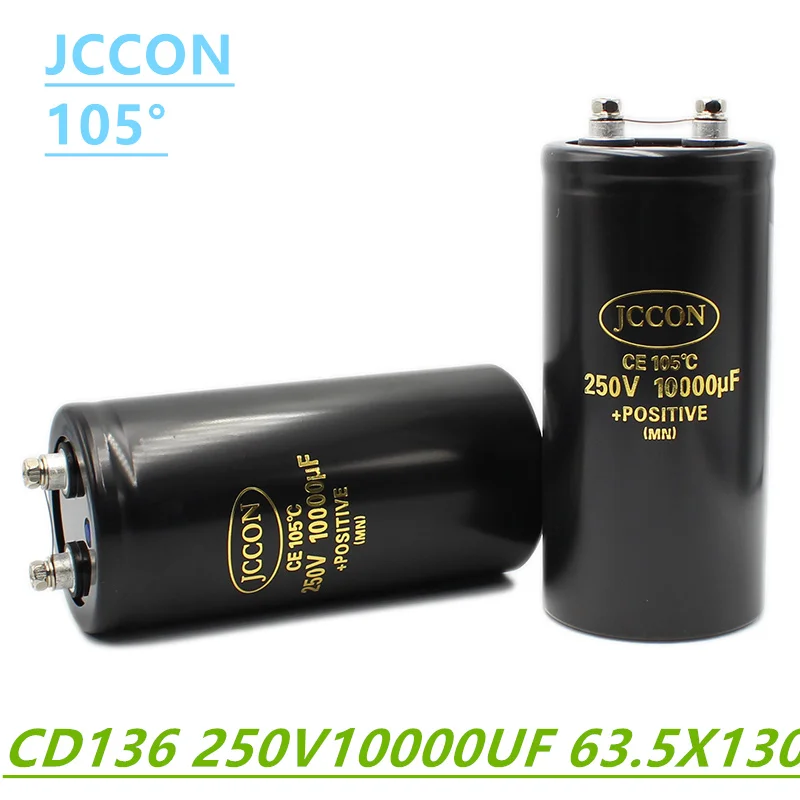 

JC bolt electrolytic capacitor 250V10000UF 63.5x130mm CD136 variable frequency screw capacitor CE105 ℃ original brand new