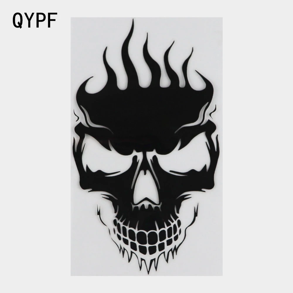 Qypf Coolste Vlammen Schedel Decoratie Auto Sticker Zwart Zilver Vinyl  Motorcycle Fiets Accessoires Grafische C16 0182|Car Stickers| - AliExpress