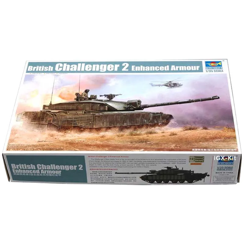 

Trumpeter 01522 1/35 British Challenger 2 Main Battle Tank W/ Fence Armor Military Toy Gift Plastic Assembly Building Model Kit