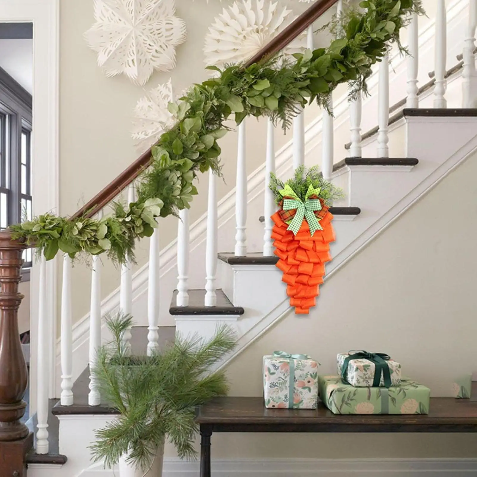 Easter Wreath for Front Door Decorative Indoor Garland for Living Rooms