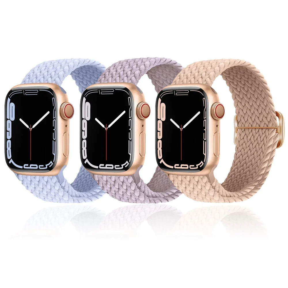Geflochtene Solo Loop für Apple Watch Ultra Band 40 mm 44 mm 41 mm 38 mm 49 mm 45 mm elastisches Nylonarmband iWatch Serie 9 8 7 3 SE Armband – Detail 1