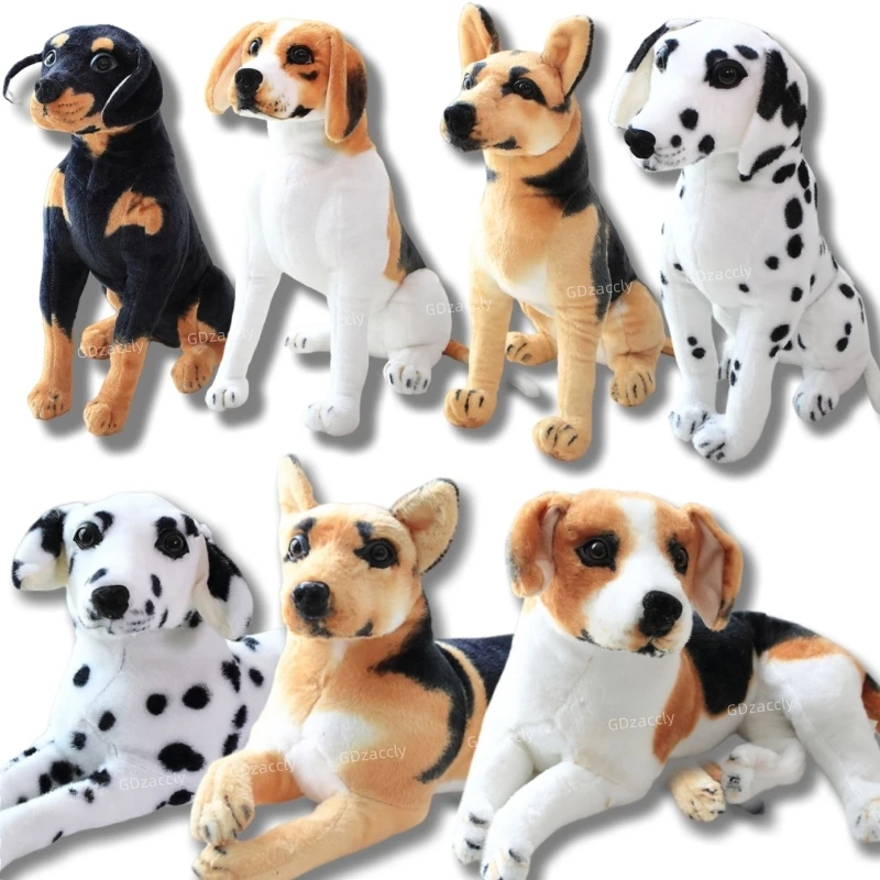 DalmatianPlush Dog Toy Realistic Stuffed Animals Wolfhound Plush Toys Gift For Children Home Decor Pet Store Promotion Mascot