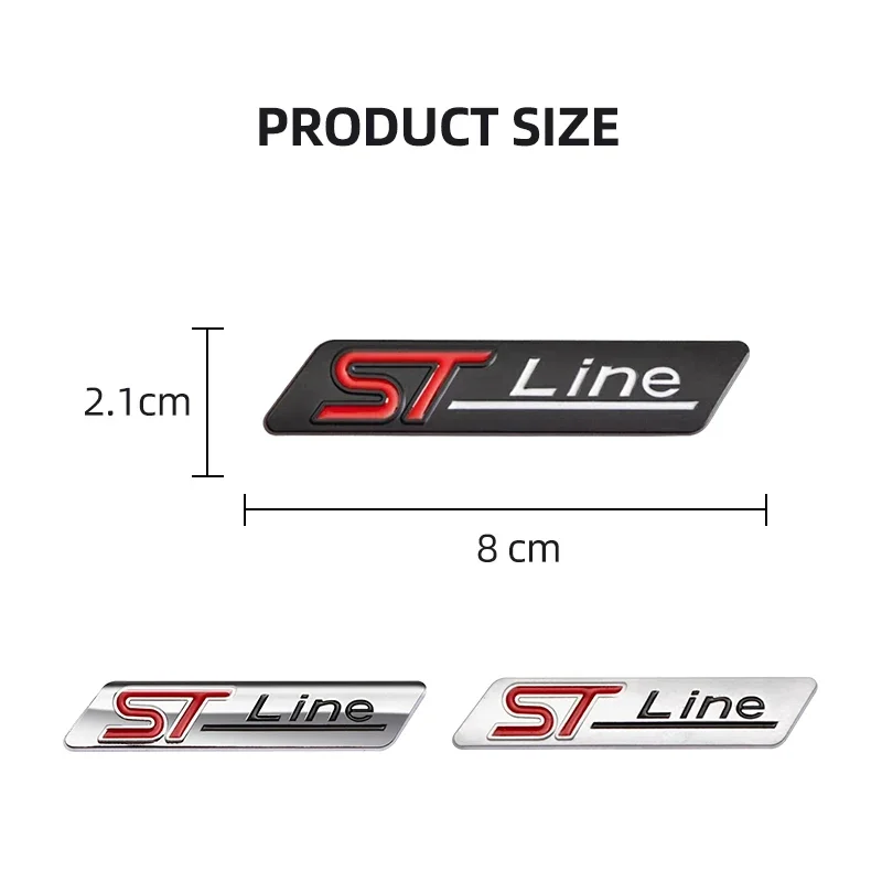 1 Pz Metallo Cromato Nero Opaco Stline St Line Logo Car Emblem Badge Auto Decal 3D Sticker Emblem Per Ford Focus St Mondeo Mk2 Mk5