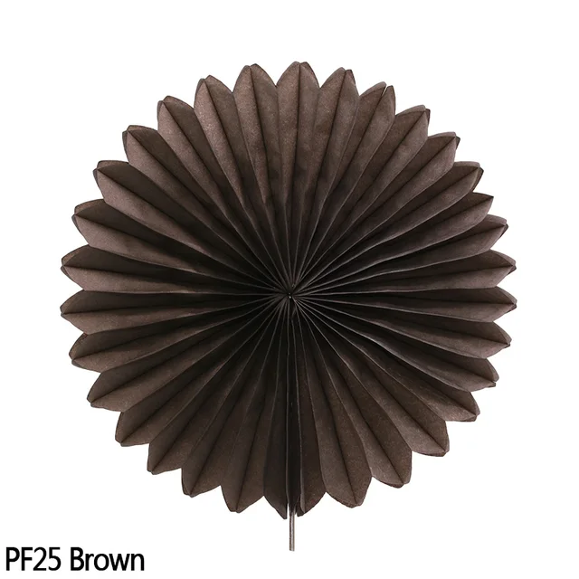 5pcs 10-30cm Color Tissue Paper Cut-Out Paper Fans Pinwheels Hanging Flower Paper Crafts for Wedding Party Birthday Decor Suppli PF25-Brown