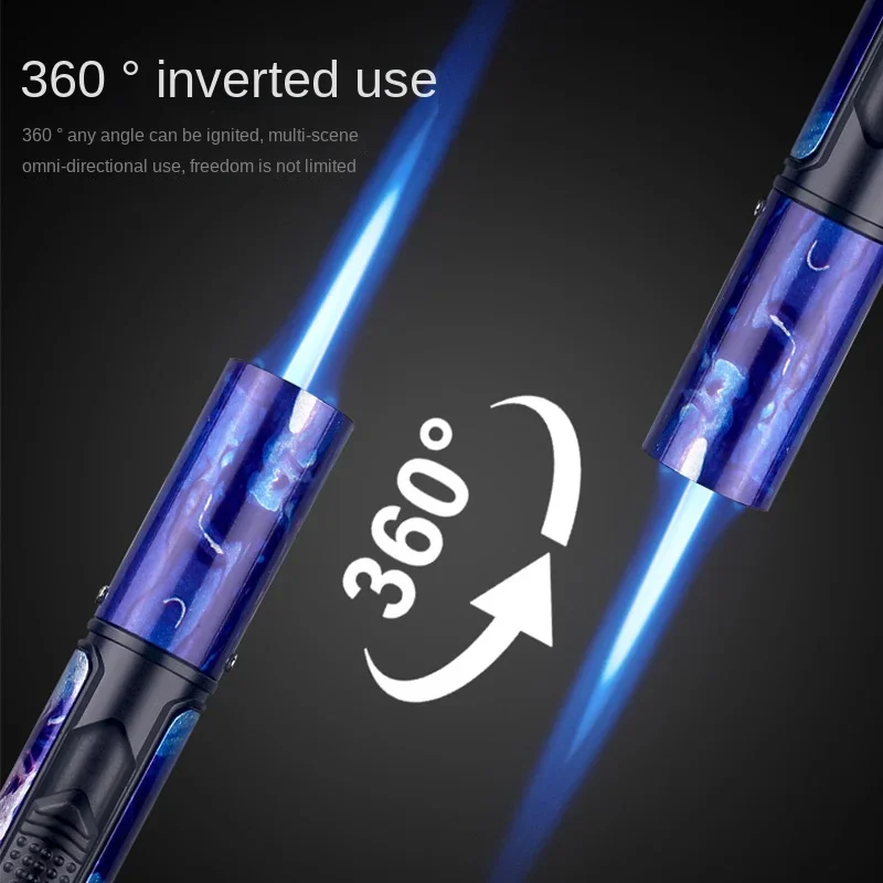 HONEST Metal Windproof Refillable Pen Torch Lighter Jet Flame Butane for Kitchen BBQ Candle Camping