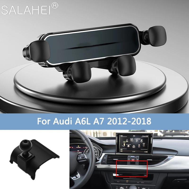 

Gravity Car Mobile Phone Holder For Audi A6L A7 2012-2018 A6L 2019-2022 Car Air Vent Snap-on Stand GPS Support Bracket Accessory