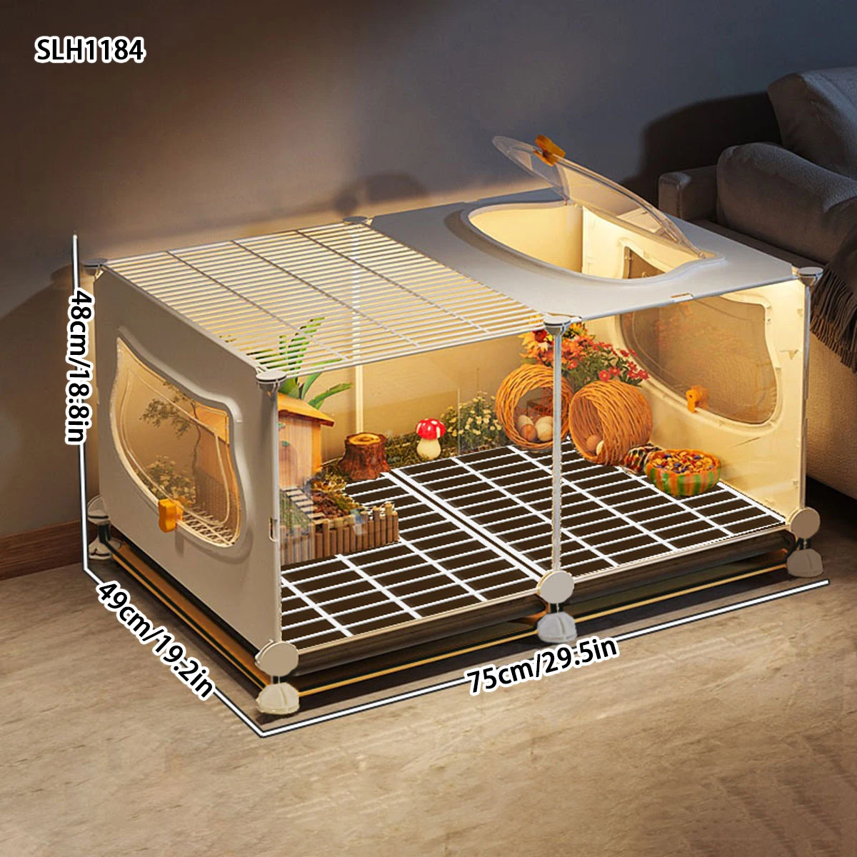 Rutin Chicken Cage Winter Pet Raising Box Indoor Large Landscaping Quail Hut Chicken Cage Special Viewing
