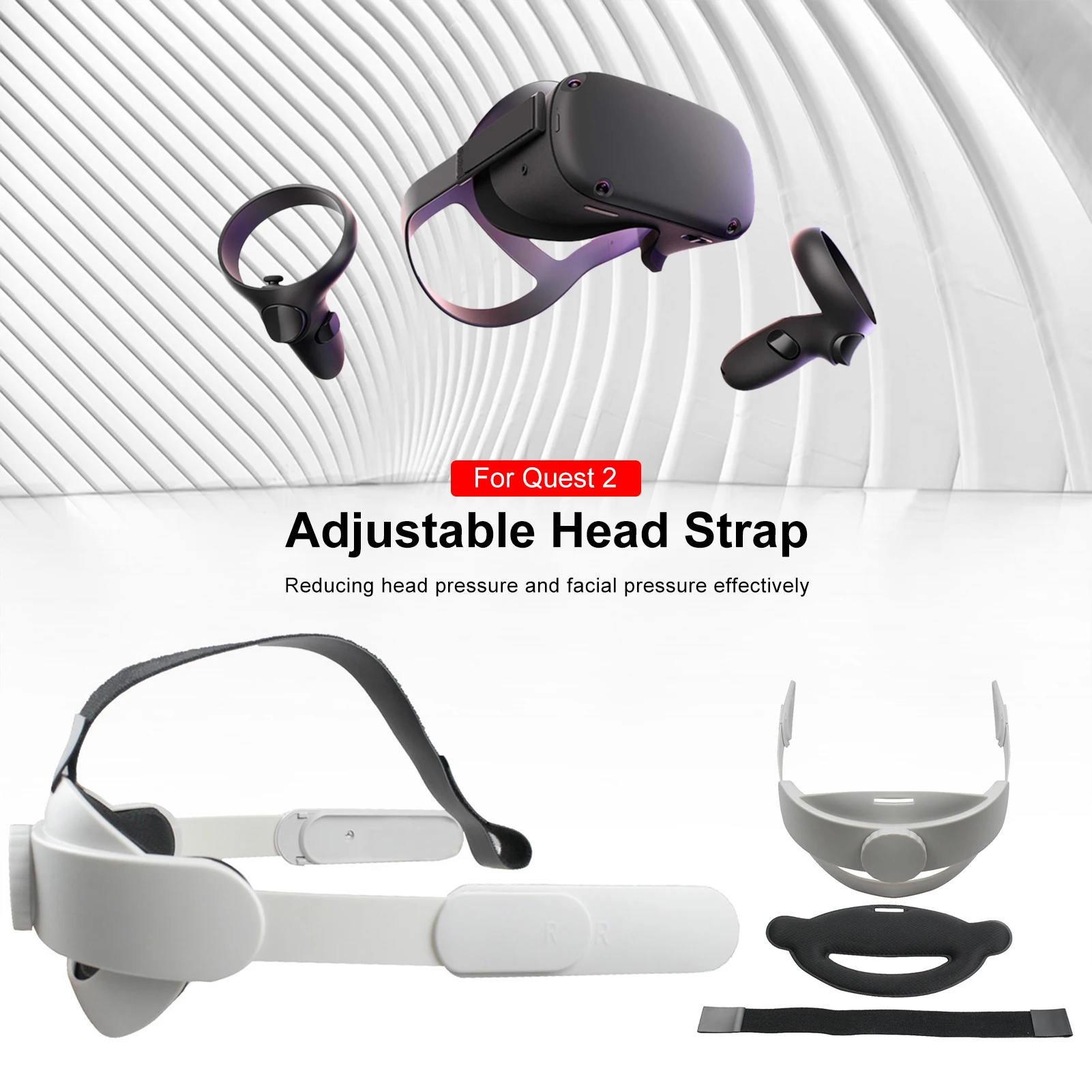 Adjustable  Head Strap For Oculus Quest 2 Virtual VR Elite Strap Comfort Improve Supporting Forcesupport Reality Access Increase