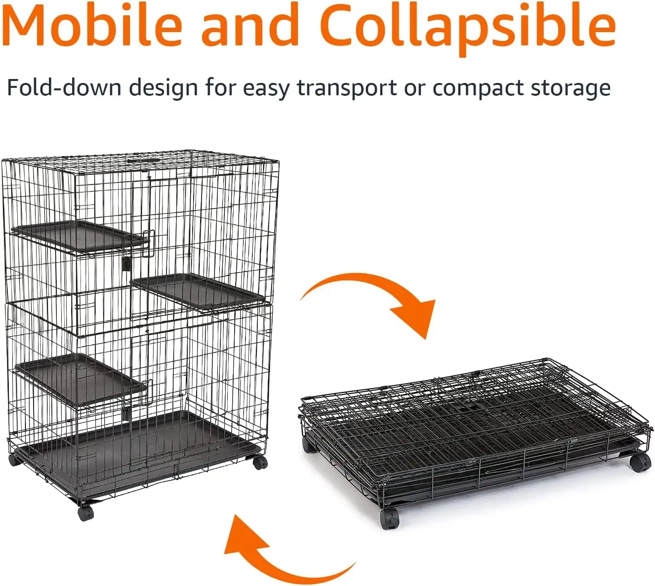 Large 3-Tier Cat Durable,Pliable Cage Playpen Box Crate Kennel