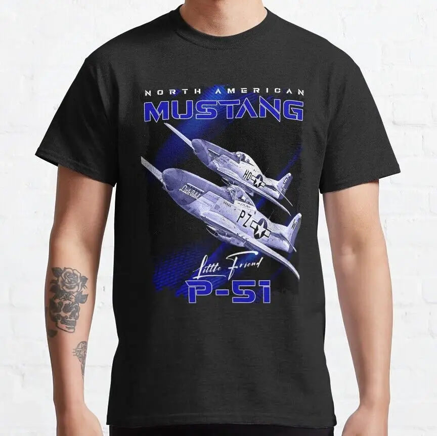 Nuovo Meglio Acquistare Bue Design Mustang P51 Fighter Aircraft Classic T-Shirt