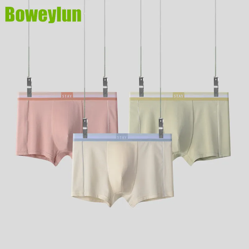 

Boweylun New Modal Cotton Men's Briefs Lightweight Breathable Moisture Transferring Skin Friendly Antibacterial Boxer Briefs